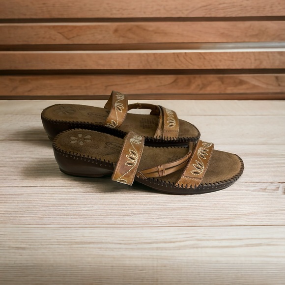 Dr. Scholl's Brown Embroidered Sandals - Picture 6 of 10